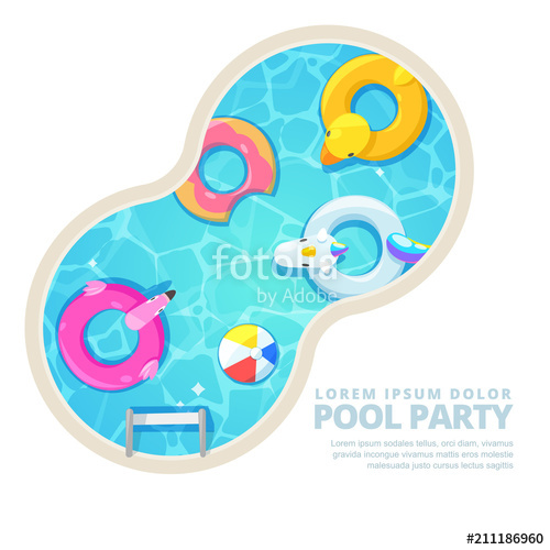 Isolated Circle Swimming Pool, Vector Cartoon Illustration Summer 500x500 Isolated Circle Swimming Pool, Vector Cartoon Illustration Summer