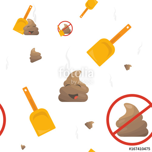 500x500 Poop Emoji Seamless Vector Pattern Poo Mascot Or Shit Character