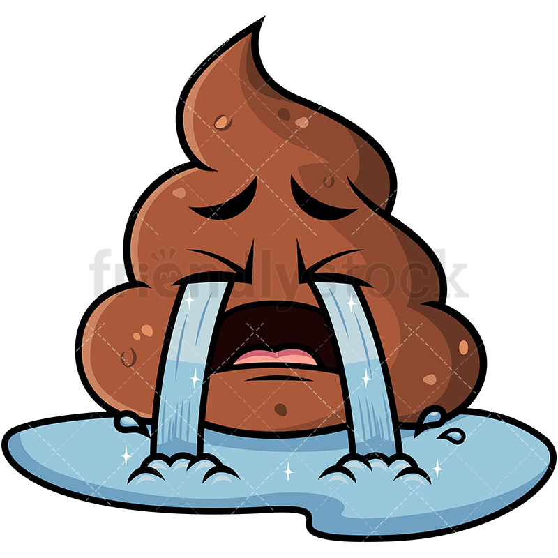 800x800 Crying Out Loud Poop Emoji Cartoon Vector Clipart