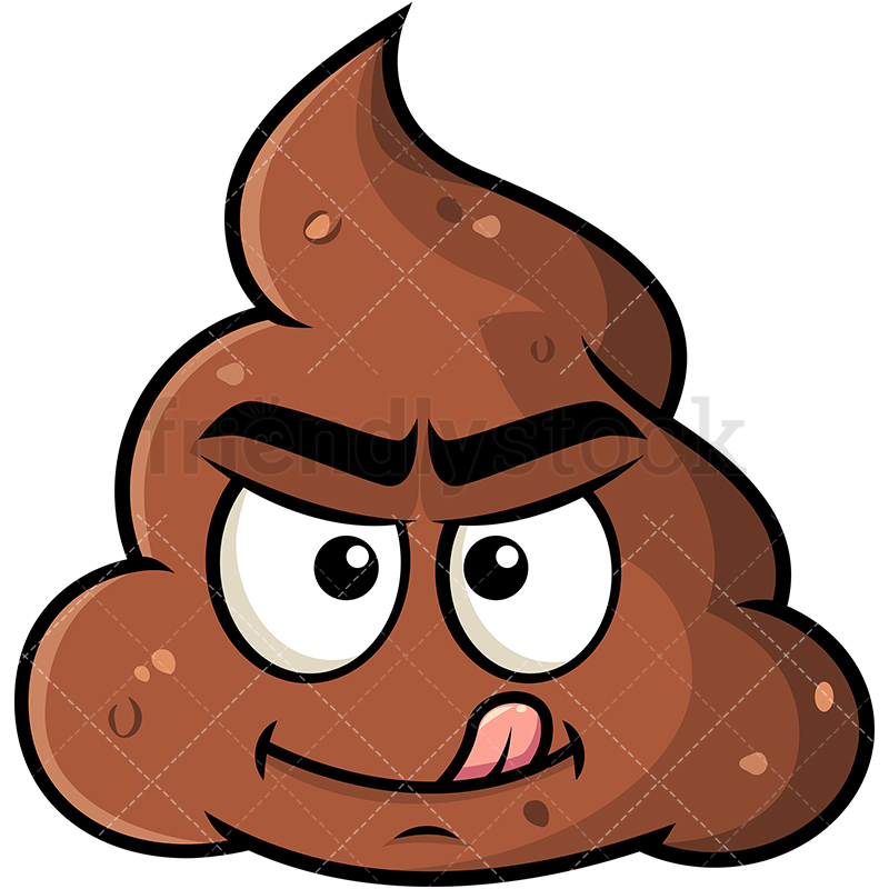 800x800 Evil Look Poop Emoji Cartoon Vector Clipart
