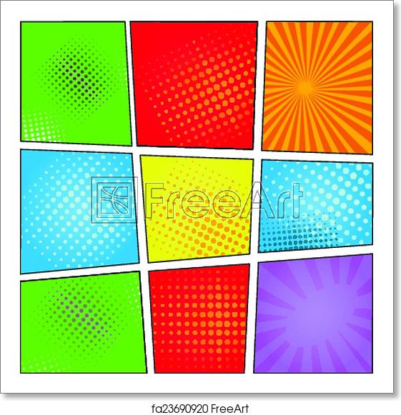 561x581 Free Art Print Of Comics Pop Art Style Blank Layout Template