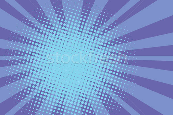 600x400 Blue Rays Retro Comic Pop Art Background Vector Illustration
