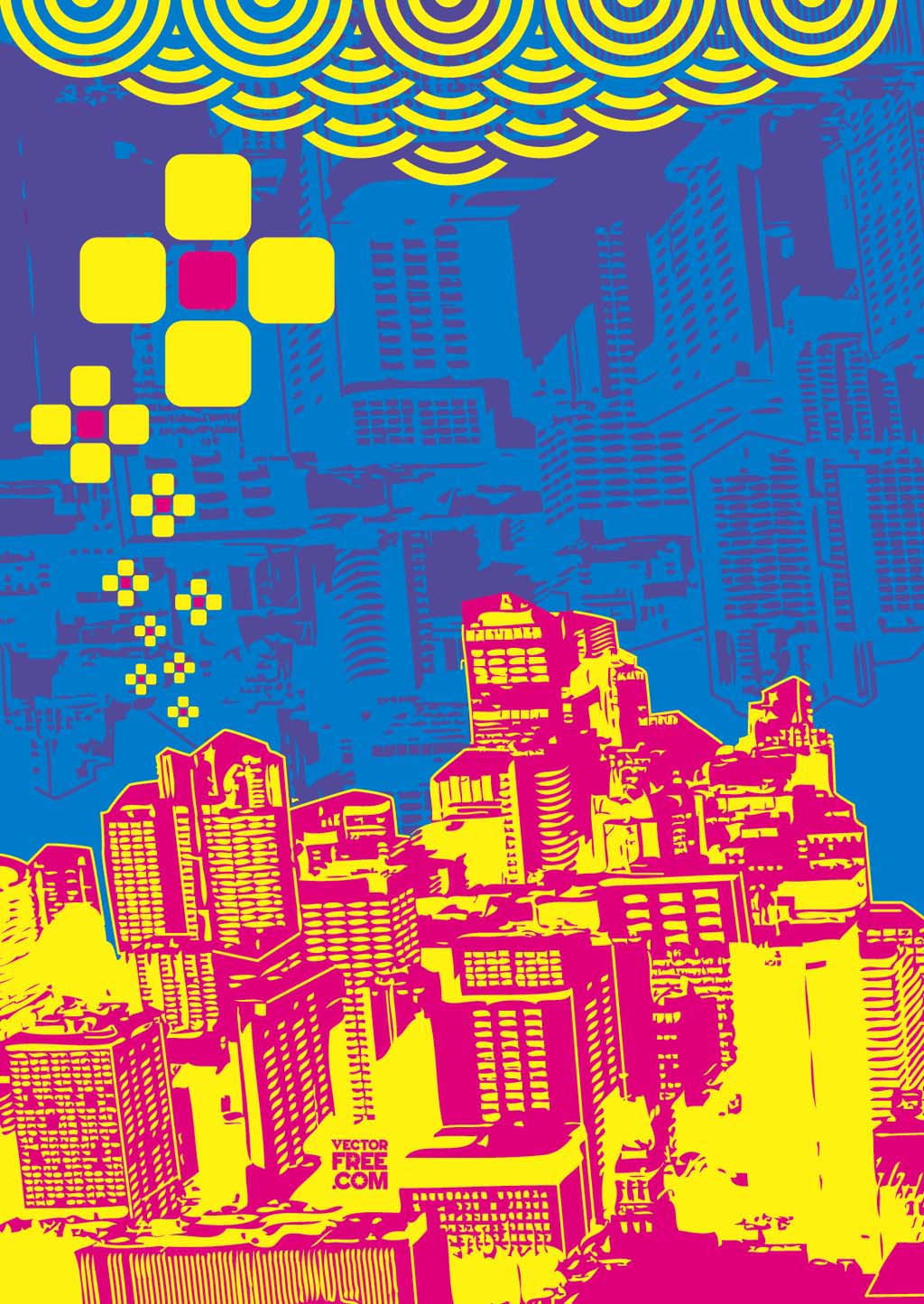 1024x1445 Pop Art City Vector Art Graphics