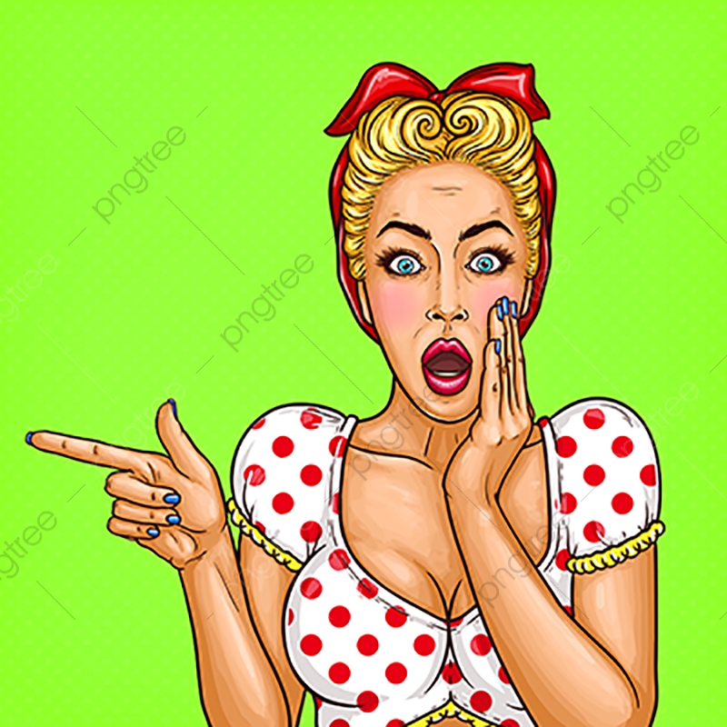 800x800 Vector Pop Art Illustration Of An Excited Blonde Woman Telling