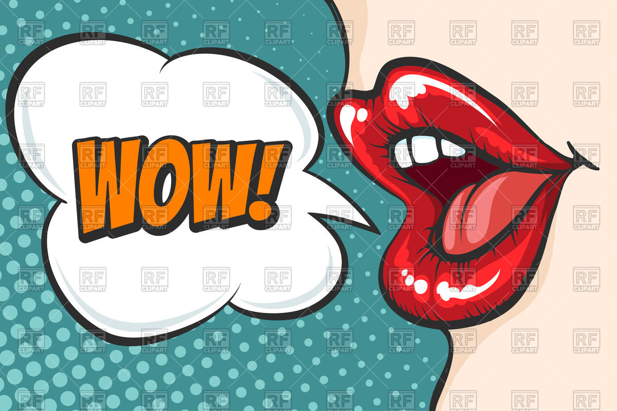 1200x800 Female Lips With Speach Bubble In Pop Art Style