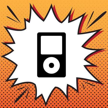 450x450 Portable Music Device Vector Comics Style Icon On Pop Art Back