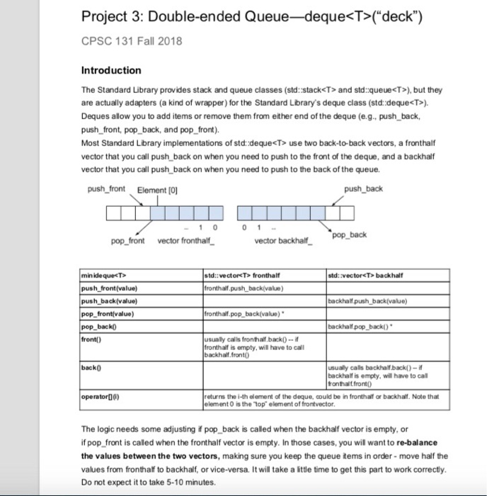 688x700 Solved We Need To Only Work On Minideque H File Main Cpp