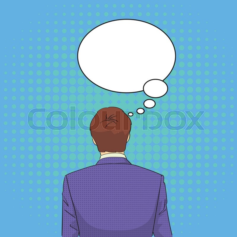 800x800 Business Man Standing Back Ponder Stock Vector Colourbox