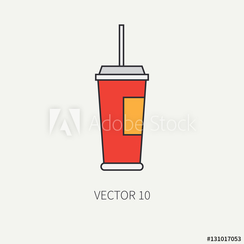 500x500 Line Flat Color Vector Icon Elements Of Movie Theater Pop Culture