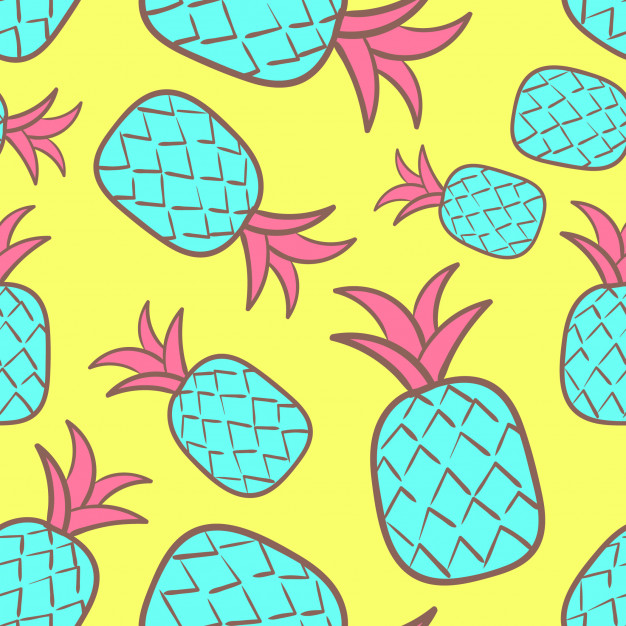626x626 Pop Culture Pineapple Seamless Pattern Vector Premium Download