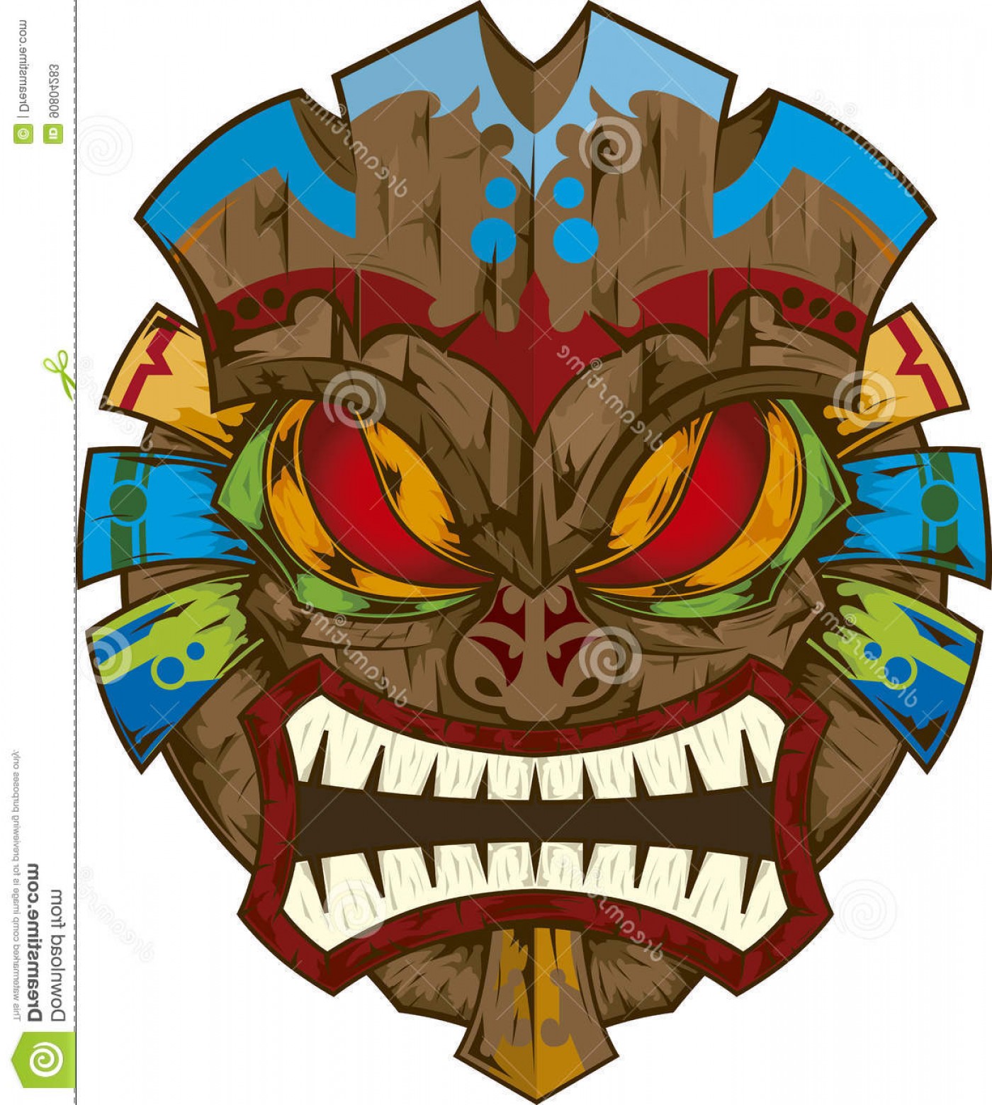 1400x1560 Stock Illustration Tiki Mask Based Pop Culture Designs Polynesian
