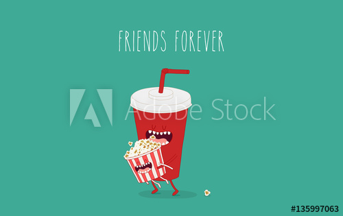 Funny Cola Glass With Popcorn Box Vector Cartoon Movies, Cinema 500x315 Funny Cola Glass With Popcorn Box Vector Cartoon Movies, Cinema
