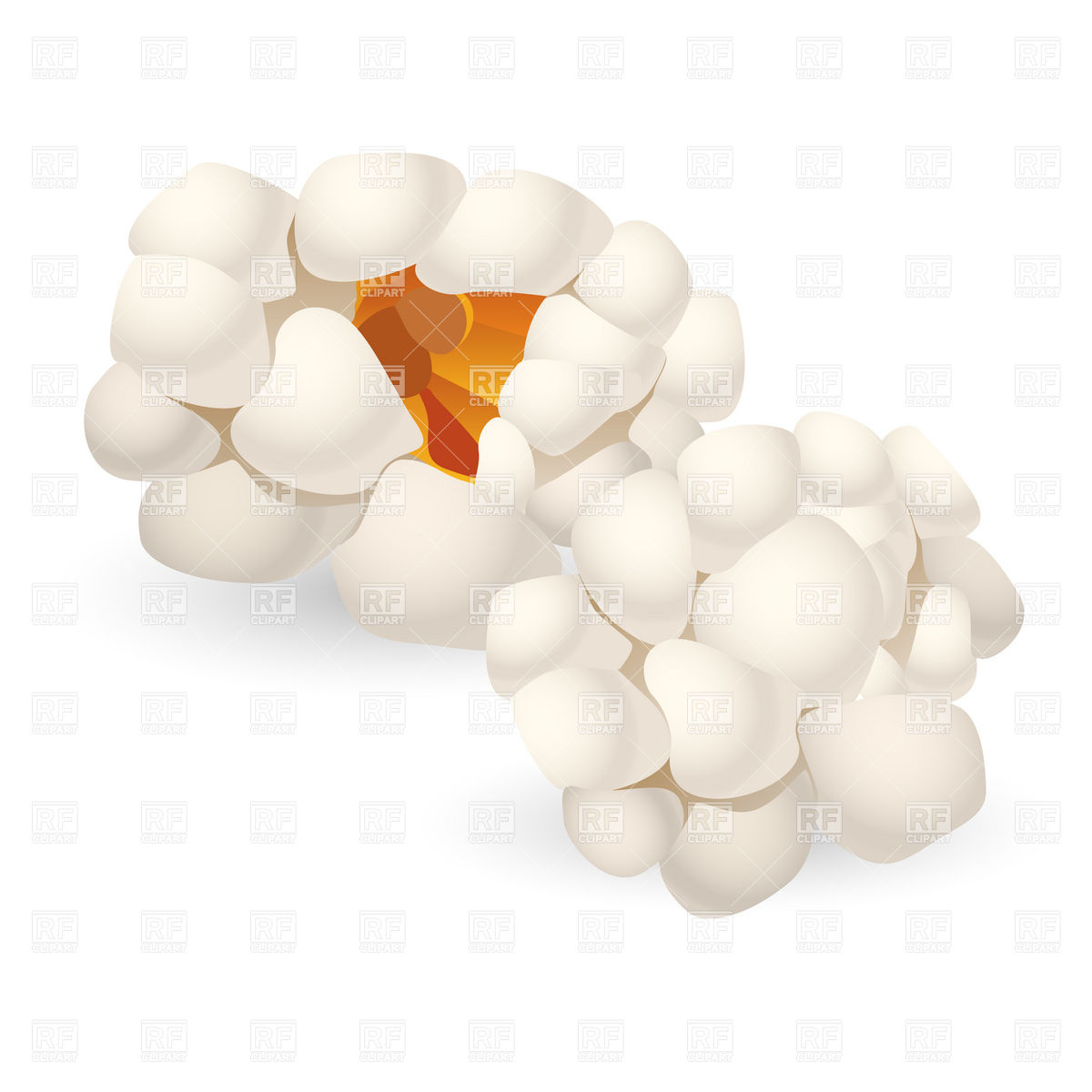 1200x1200 Two Single Pieces Of Popcorn Vector Image Of Food And Beverages