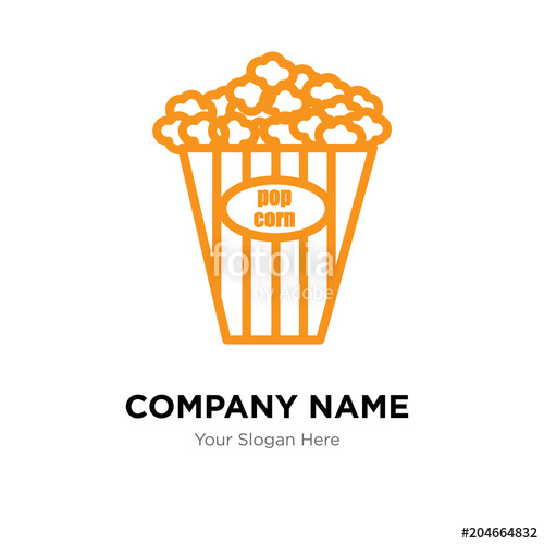 500x500 Popcorn Kernel Company Logo Design Template, Colorful Vector Icon