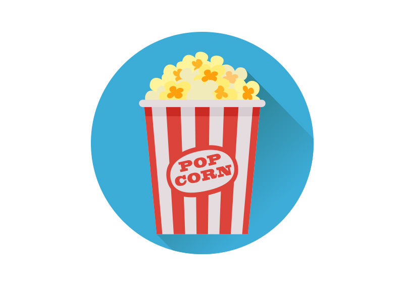 800x566 Popcorn Flat Vector Icon