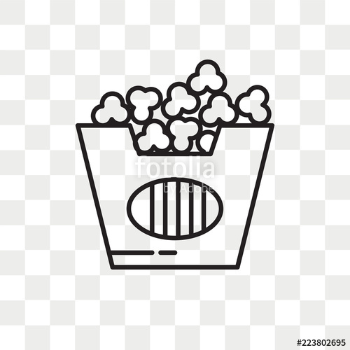 500x500 Popcorn Vector Icon Isolated On Transparent Background, Popcorn