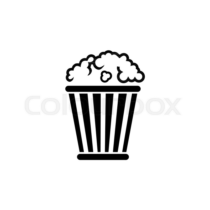 800x800 Popcorn Bucket, Pop Corn Box Flat Stock Vector Colourbox