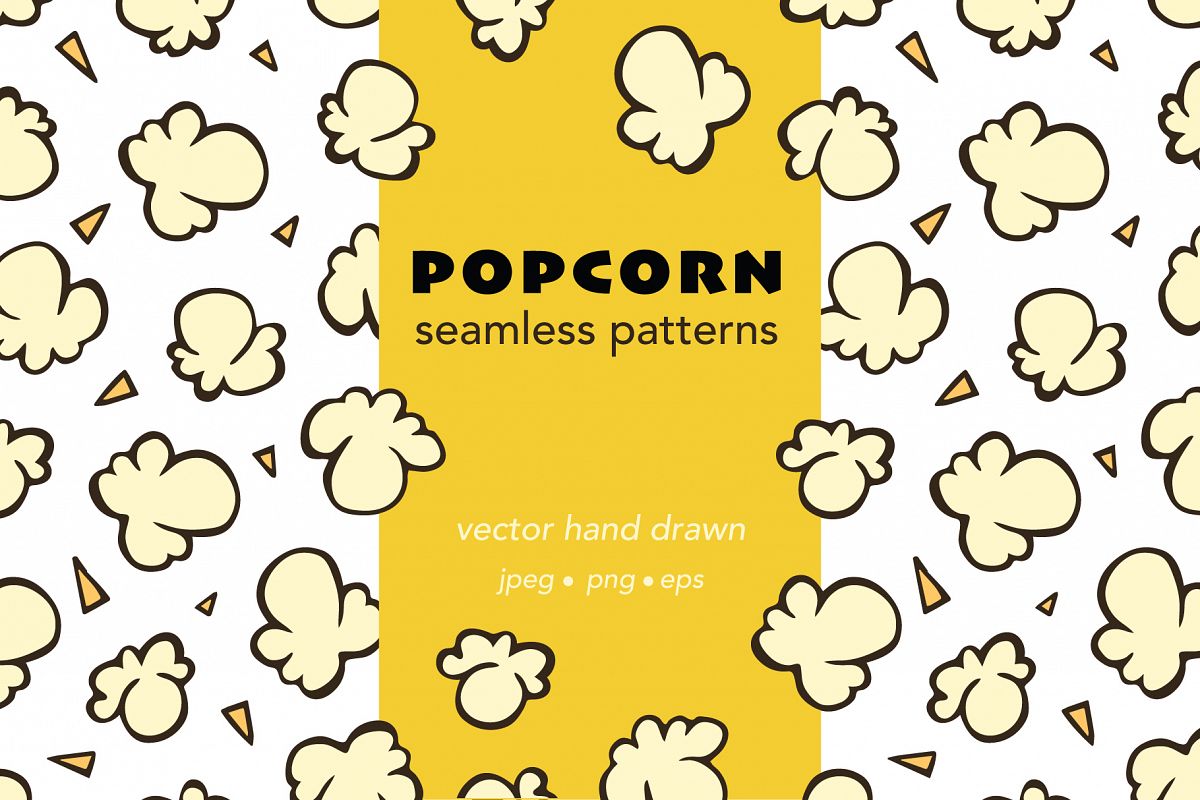 1200x800 Popcorn Seamless Vector Patterns