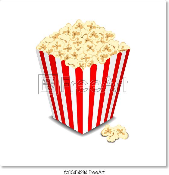 561x581 Free Art Print Of Box With Popcorn, Vector Box With Popcorn