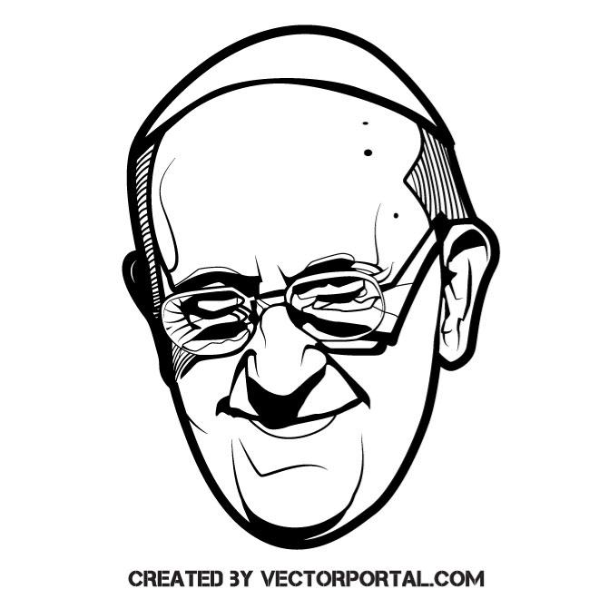 660x660 Pope Francis Vector Illustration