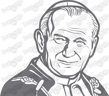 450x398 Pope John Paul Ii Vector For Cutting Plotter, Engraving And Printing