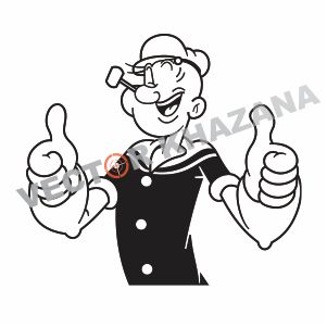 Popeye Cartoon Coloring Logo Vector 301x301 Popeye Cartoon Coloring Logo Vector