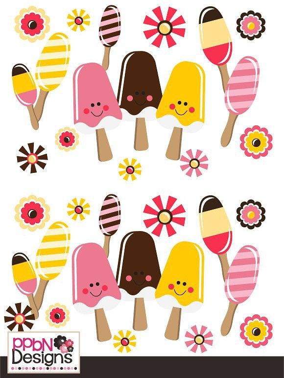 Popsicle Vectors And Clipart Set Summer 580x772 Popsicle Vectors And Clipart Set Summer