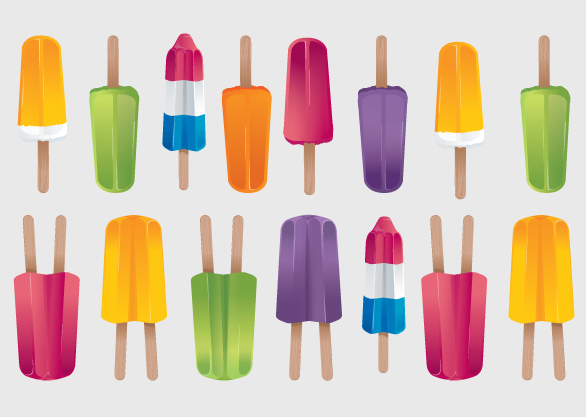 Vector Summer Popsicles On Behance 586x417 Vector Summer Popsicles On Behance