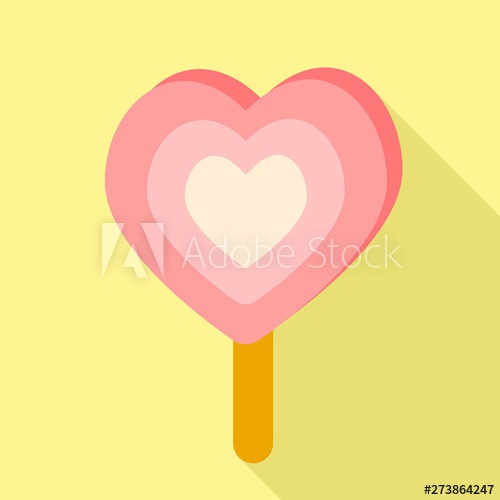 Heart Shape Popsicle Icon Flat Illustration Of Heart Shape 500x500 Heart Shape Popsicle Icon Flat Illustration Of Heart Shape