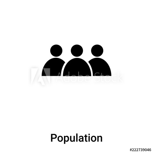 500x500 Population Icon Vector Isolated On White Background, Logo Concept
