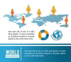 300x262 World Human Population Royalty Free Vectors