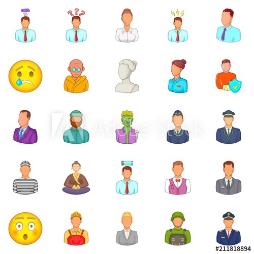 500x500 Population Icons Set Cartoon Set Of Population Vector Icons