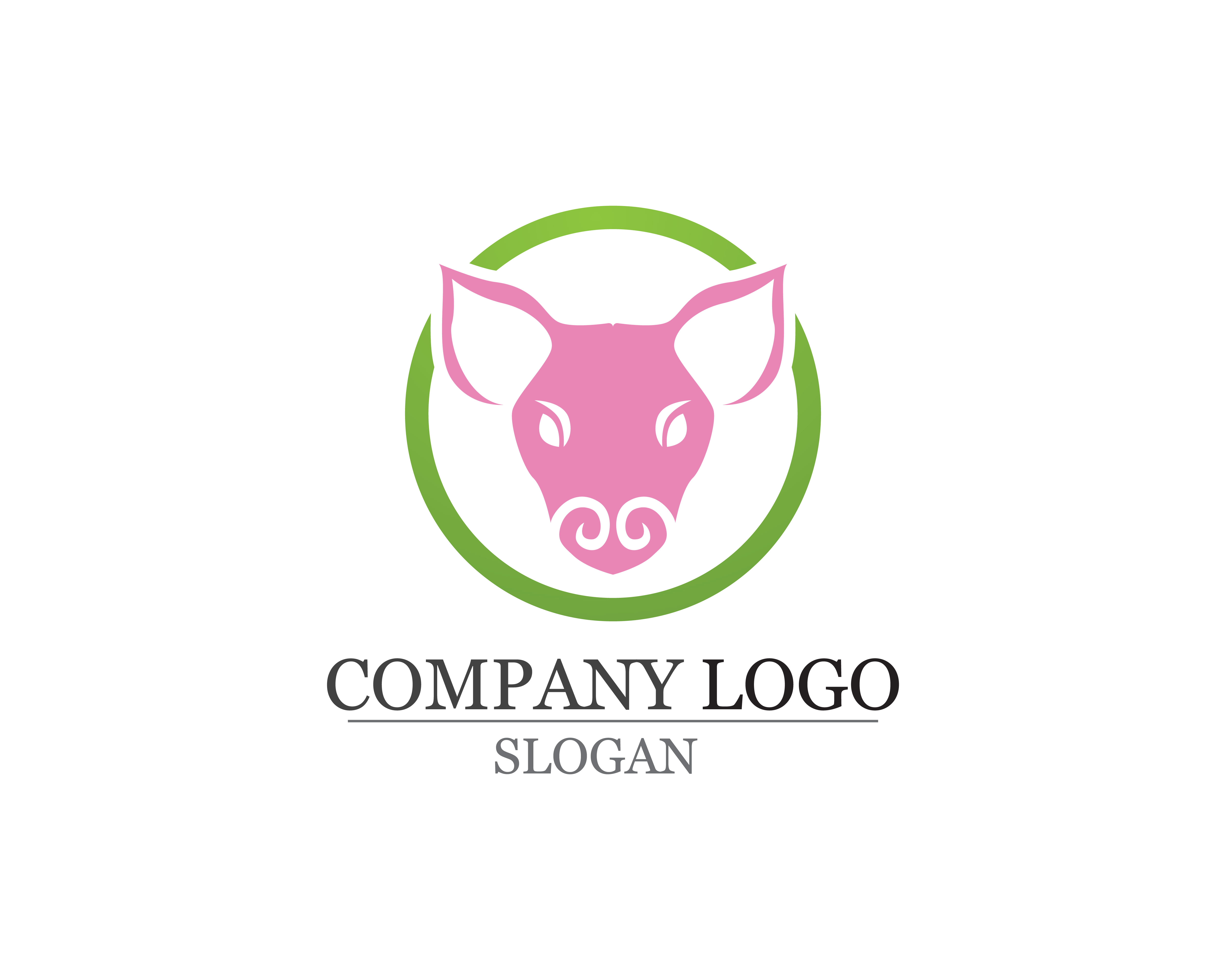 5000x4000 Pig Head Logo Design Vector Template Pork Bbq Grill Restaurant