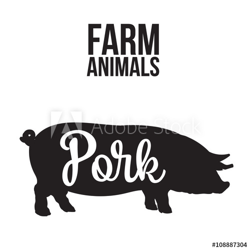 500x500 Black Contour Farm Animal With A White Inscription Inside, Logo