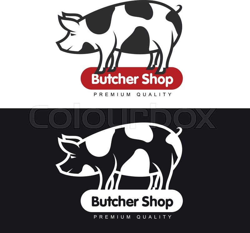 800x747 Set Of Logos With A Pig, Vector Simple Stock Vector Colourbox
