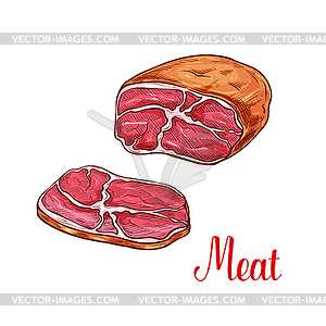 300x300 Meat Brisket Sketch With Slice Of Beef Or Pork