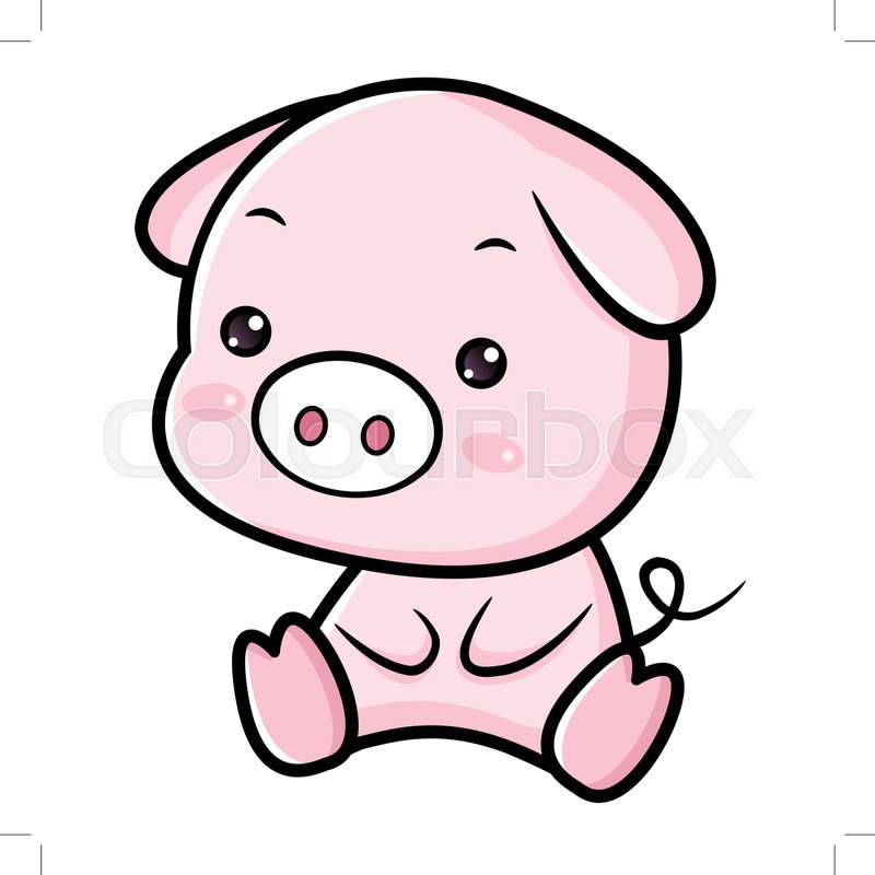 800x800 Pig Character Sits Forward Asian Stock Vector Colourbox