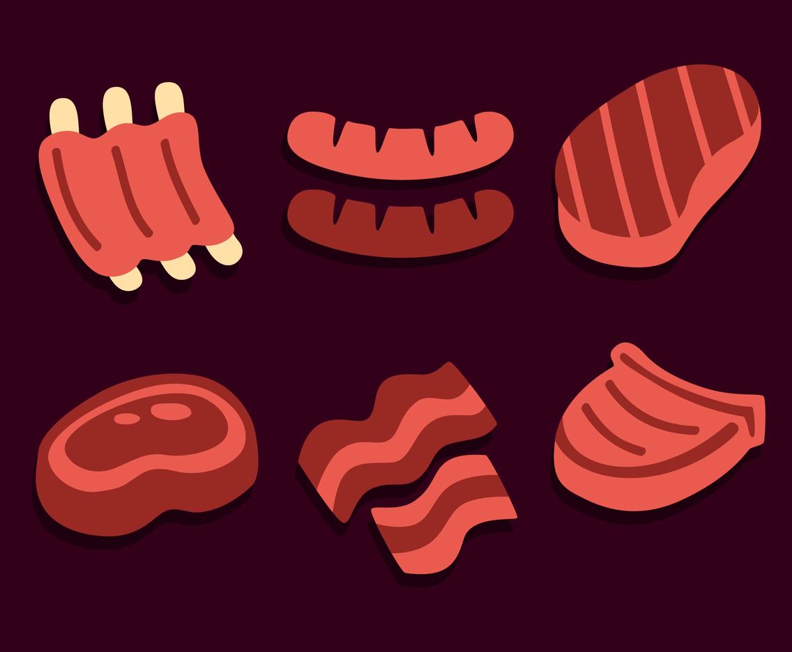 1136x936 Flat Pork Vector Vector Art Graphics