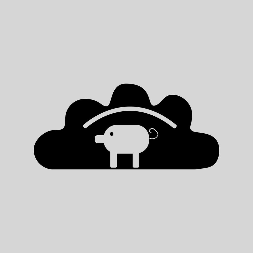 1000x1000 Flat In Black And White Dumplings With Pork Vector