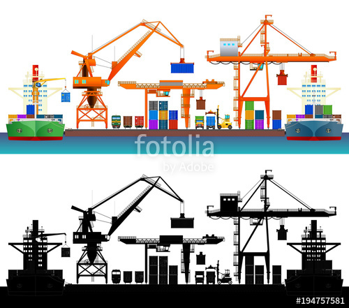 500x441 Sea Trade Port Stock Image And Royalty Free Vector