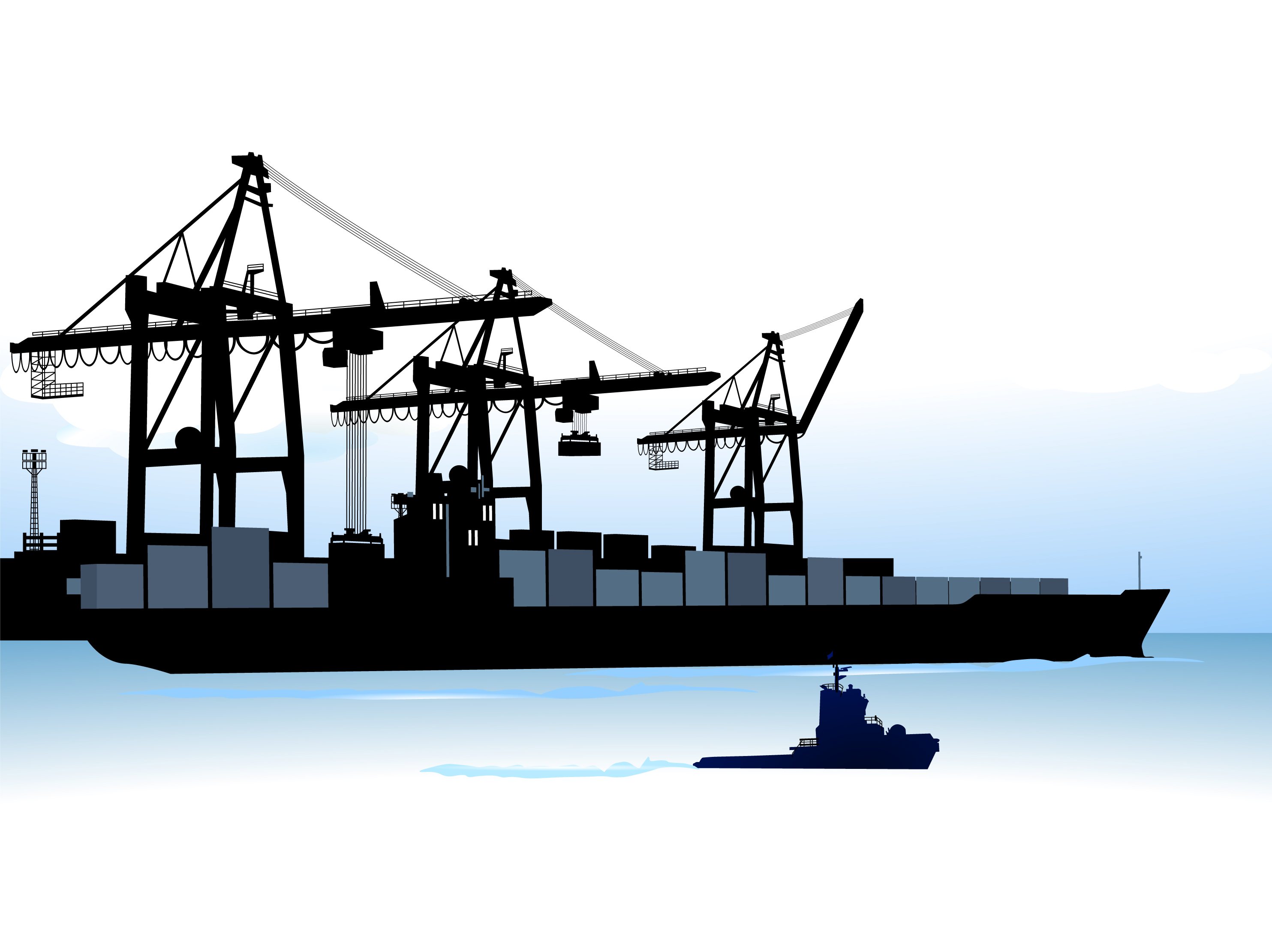 2967x2220 Container Shipping Design Vector Set Free Download