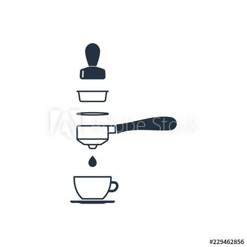 Portafilter And Tamper Isolated Icon On White Background 500x500 Portafilter And Tamper Isolated Icon On White Background