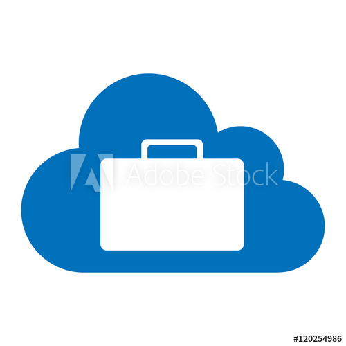 500x500 Cloud Computing With Portfolio Icon Vector Illustration Design