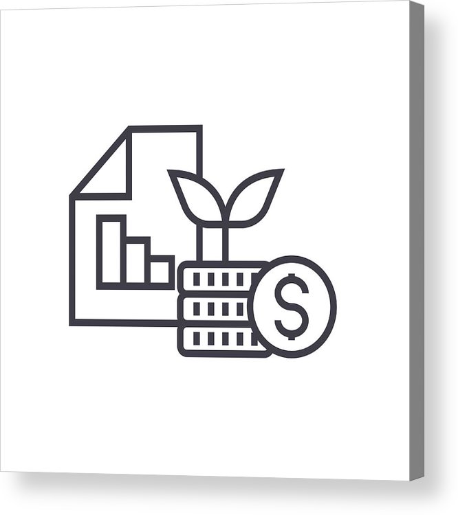 666x750 Investment Portfolio Vector Line Icon, Sign, Illustration