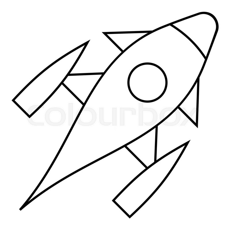 800x800 Rocket With Porthole Icon Outline Stock Vector Colourbox