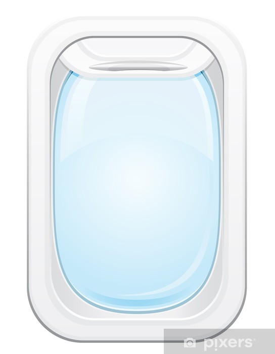 544x700 Plane Porthole Vector Illustration Wall Mural