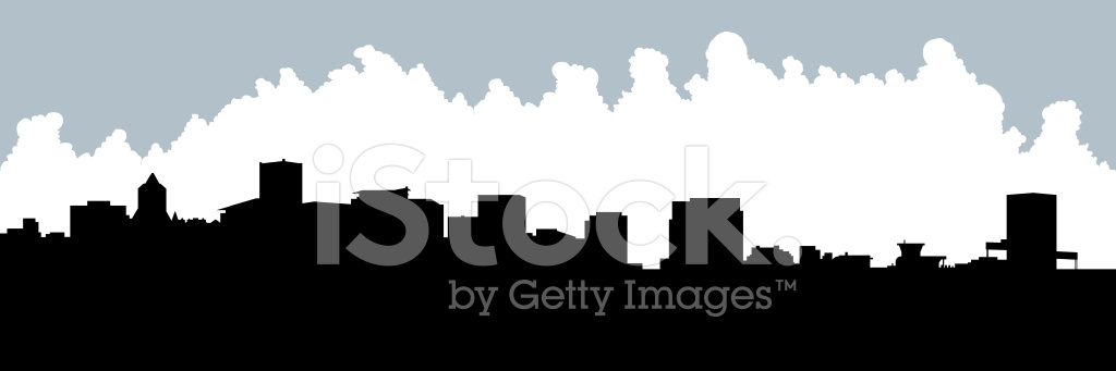 1024x341 Portland Skyline Silhouette Stock Vector