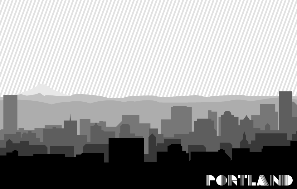952x606 Portland Skyline Vector Art Typography Vector Art, Portland