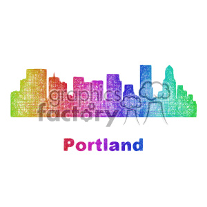 300x300 City Skyline Vector Clipart Usa Portland Royalty Free Gif