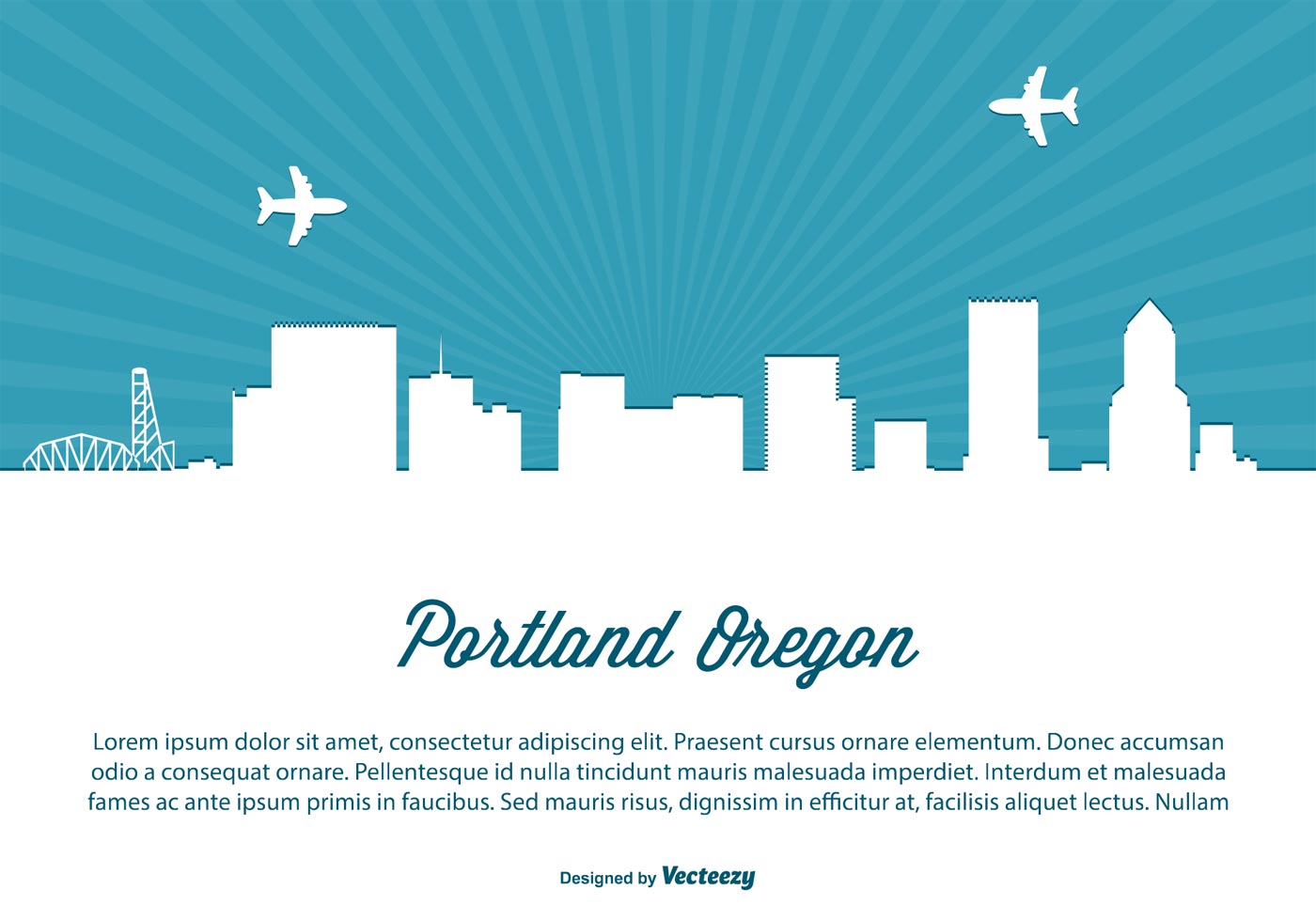 1400x980 Free Vector Portland Skyline Illustration